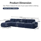 Clihome Tessuto morbido in velluto a forma di L, fondo in spugna ad alta densità 32D, fondo dal design ergonomico, design antiscivolo, combinazione libera, pouf mobile