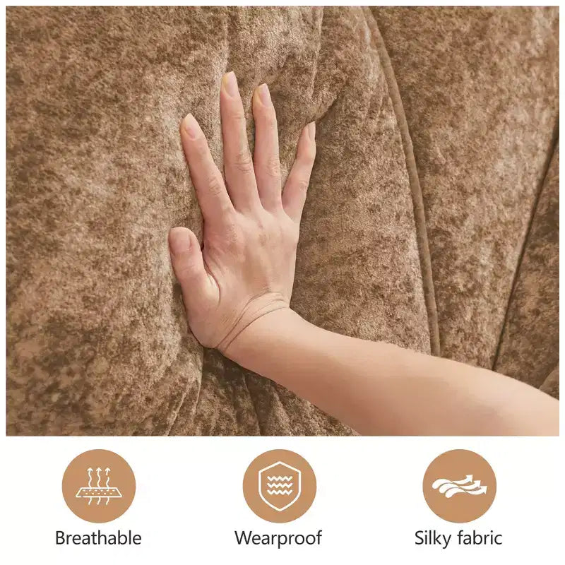 Clihome Tessuto morbido in velluto a forma di L, fondo in spugna ad alta densità 32D, fondo dal design ergonomico, design antiscivolo, combinazione libera, pouf mobile