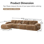 Clihome Tessuto morbido in velluto a forma di L, fondo in spugna ad alta densità 32D, fondo dal design ergonomico, design antiscivolo, combinazione libera, pouf mobile