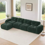 Clihome Tessuto morbido in velluto a forma di L, fondo in spugna ad alta densità 32D, fondo dal design ergonomico, design antiscivolo, combinazione libera, pouf mobile
