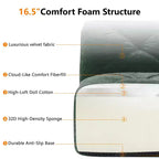 Clihome Tessuto morbido in velluto a forma di L, fondo in spugna ad alta densità 32D, fondo dal design ergonomico, design antiscivolo, combinazione libera, pouf mobile