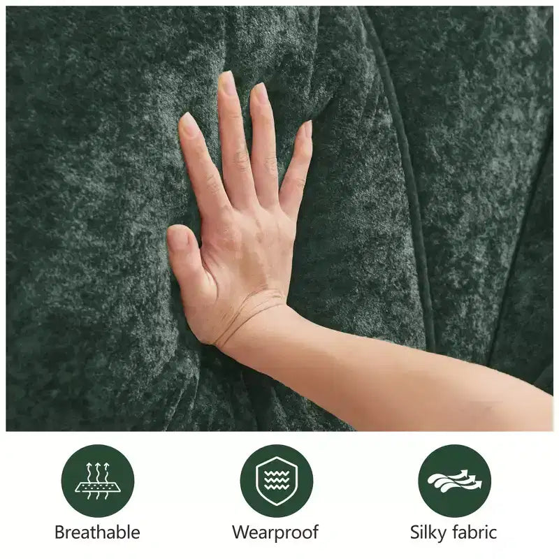 Clihome Tessuto morbido in velluto a forma di L, fondo in spugna ad alta densità 32D, fondo dal design ergonomico, design antiscivolo, combinazione libera, pouf mobile