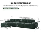 Clihome Tessuto morbido in velluto a forma di L, fondo in spugna ad alta densità 32D, fondo dal design ergonomico, design antiscivolo, combinazione libera, pouf mobile