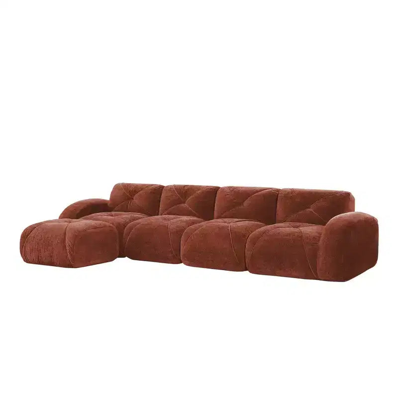 Clihome Tessuto morbido in velluto a forma di L, fondo in spugna ad alta densità 32D, fondo dal design ergonomico, design antiscivolo, combinazione libera, pouf mobile