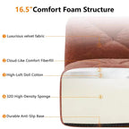 Clihome Tessuto morbido in velluto a forma di L, fondo in spugna ad alta densità 32D, fondo dal design ergonomico, design antiscivolo, combinazione libera, pouf mobile