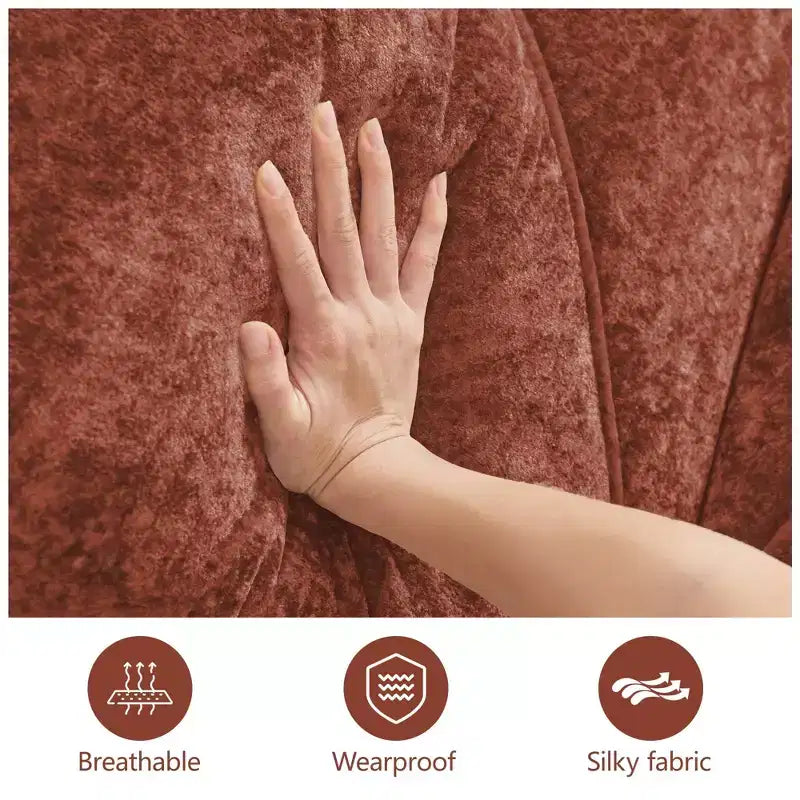 Clihome Tessuto morbido in velluto a forma di L, fondo in spugna ad alta densità 32D, fondo dal design ergonomico, design antiscivolo, combinazione libera, pouf mobile