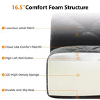 Clihome Tessuto morbido in velluto a forma di L, fondo in spugna ad alta densità 32D, fondo dal design ergonomico, design antiscivolo, combinazione libera, pouf mobile