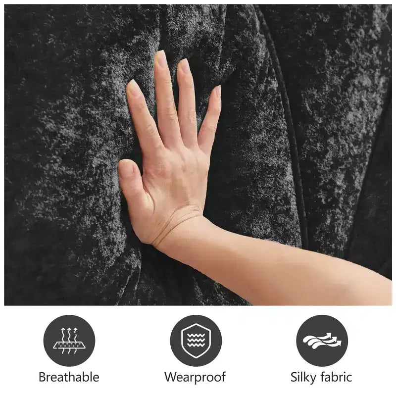 Clihome Tessuto morbido in velluto a forma di L, fondo in spugna ad alta densità 32D, fondo dal design ergonomico, design antiscivolo, combinazione libera, pouf mobile