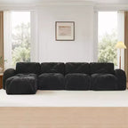 Clihome L-shaped Soft Velvet Fabric,32D High Density Sponge Bottom,Ergonomic Design Bottom,Anti-Slip Design,Free Combination,Movable Ottoman