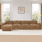 Clihome Tessuto morbido in velluto a forma di L, fondo in spugna ad alta densità 32D, fondo dal design ergonomico, design antiscivolo, combinazione libera, pouf mobile