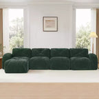 Clihome Tessuto morbido in velluto a forma di L, fondo in spugna ad alta densità 32D, fondo dal design ergonomico, design antiscivolo, combinazione libera, pouf mobile