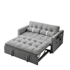 Divano Letto Estraibile da 55,5 Pollici, Divanetto Futon in Velluto con Tasche Laterali, Divano Letto Moderno per Piccoli Spazi Salotto Camera da Letto