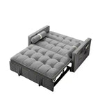 Divano Letto Estraibile da 55,5 Pollici, Divanetto Futon in Velluto con Tasche Laterali, Divano Letto Moderno per Piccoli Spazi Salotto Camera da Letto