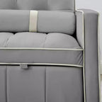 Divano Letto Estraibile da 55,5 Pollici, Divanetto Futon in Velluto con Tasche Laterali, Divano Letto Moderno per Piccoli Spazi Salotto Camera da Letto