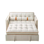 Divano Letto Estraibile da 55,5 Pollici, Divanetto Futon in Velluto con Tasche Laterali, Divano Letto Moderno per Piccoli Spazi Salotto Camera da Letto