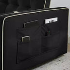 Divano Letto Estraibile da 55,5 Pollici, Divanetto Futon in Velluto con Tasche Laterali, Divano Letto Moderno per Piccoli Spazi Salotto Camera da Letto