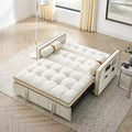 55.5 Inch Pull Out Sofa Bed, Velvet Loveseat Futon with Side Pockets, Modern Sleeper Couch for Small Spaces Living Room Bedroom