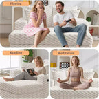 Poltrona Chaise Longue Oversize, poltrona imbottita da 60 pollici con cuscini decorativi e braccioli, divano letto moderno per soggiorno, camera da letto