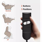 Poltrona reclinabile Large Power Lift, poltrona reclinabile massaggiante motorizzata in ecopelle grigia con cuscino e tasche laterali, per anziani, salotto