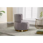 Divano Girevole 360 Velvet, Poltrona Moderna Rotonda, Sofà Singolo Ampio Imbottito con Struttura in Legno Massello per Soggiorno, Camera da Letto, Sala Giochi