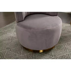 Divano Girevole 360 Velvet, Poltrona Moderna Rotonda, Sofà Singolo Ampio Imbottito con Struttura in Legno Massello per Soggiorno, Camera da Letto, Sala Giochi