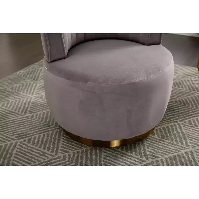 Divano Girevole 360 Velvet, Poltrona Moderna Rotonda, Sofà Singolo Ampio Imbottito con Struttura in Legno Massello per Soggiorno, Camera da Letto, Sala Giochi
