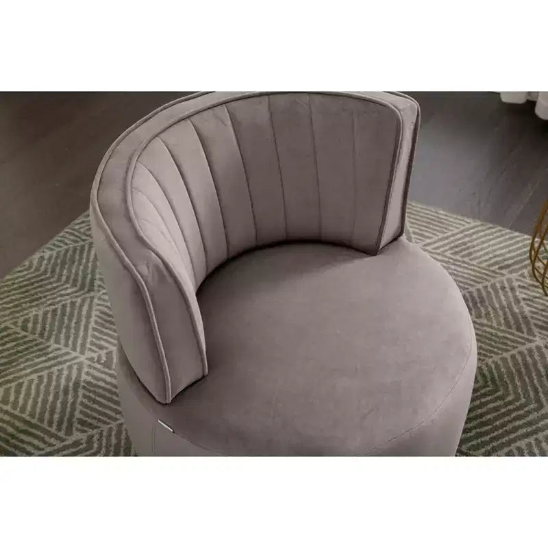 Divano Girevole 360 Velvet, Poltrona Moderna Rotonda, Sofà Singolo Ampio Imbottito con Struttura in Legno Massello per Soggiorno, Camera da Letto, Sala Giochi