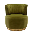 Divano Girevole 360 Velvet, Poltrona Moderna Rotonda, Sofà Singolo Ampio Imbottito con Struttura in Legno Massello per Soggiorno, Camera da Letto, Sala Giochi