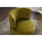 Divano Girevole 360 Velvet, Poltrona Moderna Rotonda, Sofà Singolo Ampio Imbottito con Struttura in Legno Massello per Soggiorno, Camera da Letto, Sala Giochi