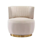 Divano Girevole 360 Velvet, Poltrona Moderna Rotonda, Sofà Singolo Ampio Imbottito con Struttura in Legno Massello per Soggiorno, Camera da Letto, Sala Giochi