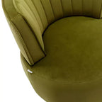 Divano Girevole 360 Velvet, Poltrona Moderna Rotonda, Sofà Singolo Ampio Imbottito con Struttura in Legno Massello per Soggiorno, Camera da Letto, Sala Giochi
