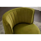 Divano Girevole 360 Velvet, Poltrona Moderna Rotonda, Sofà Singolo Ampio Imbottito con Struttura in Legno Massello per Soggiorno, Camera da Letto, Sala Giochi