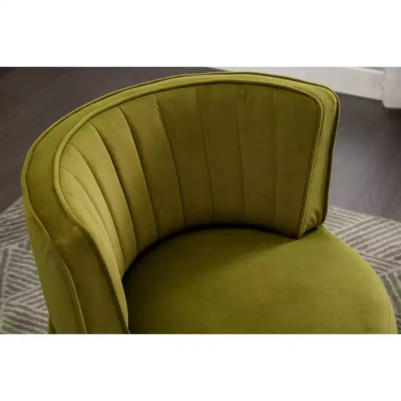 Divano Girevole 360 Velvet, Poltrona Moderna Rotonda, Sofà Singolo Ampio Imbottito con Struttura in Legno Massello per Soggiorno, Camera da Letto, Sala Giochi
