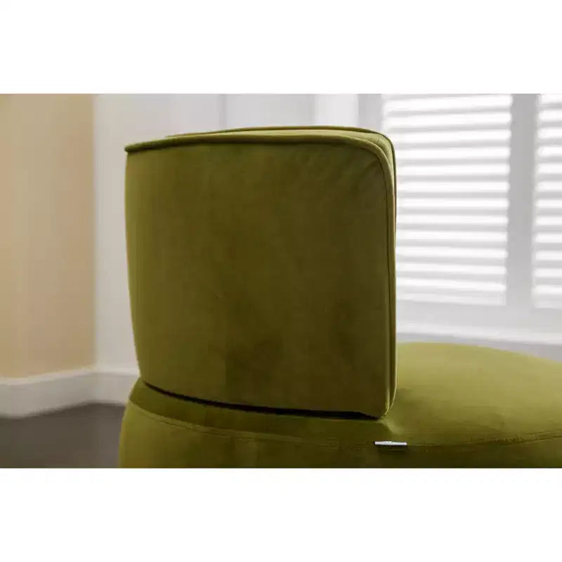 Divano Girevole 360 Velvet, Poltrona Moderna Rotonda, Sofà Singolo Ampio Imbottito con Struttura in Legno Massello per Soggiorno, Camera da Letto, Sala Giochi
