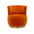 Divano Girevole 360 Velvet, Poltrona Moderna Rotonda, Sofà Singolo Ampio Imbottito con Struttura in Legno Massello per Soggiorno, Camera da Letto, Sala Giochi