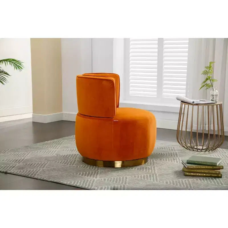 Divano Girevole 360 Velvet, Poltrona Moderna Rotonda, Sofà Singolo Ampio Imbottito con Struttura in Legno Massello per Soggiorno, Camera da Letto, Sala Giochi