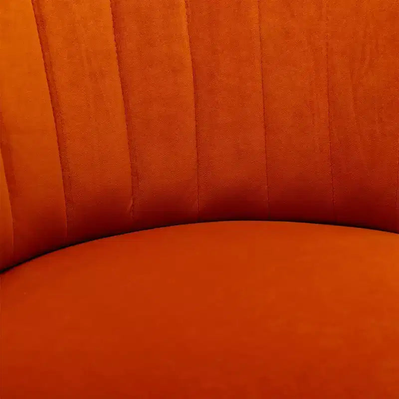 Divano Girevole 360 Velvet, Poltrona Moderna Rotonda, Sofà Singolo Ampio Imbottito con Struttura in Legno Massello per Soggiorno, Camera da Letto, Sala Giochi