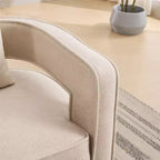 Divani moderni in tessuto, poltrona girevole a 360 gradi con base in legno e 1 cuscino, per soggiorno, camera da letto, cameretta, ufficio, hotel