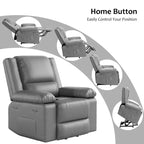 Poltrona reclinabile elevabile per anziani, divano elettrico massaggiante e riscaldato con telecomando, in pelle PU, con tasca laterale, beige