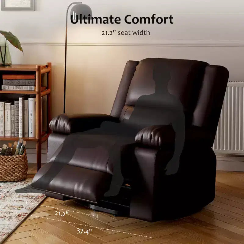 Poltrona reclinabile elevabile per anziani, divano elettrico massaggiante e riscaldato con telecomando, in pelle PU, con tasca laterale, beige
