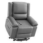 Poltrona reclinabile elevabile per anziani, divano elettrico massaggiante e riscaldato con telecomando, in pelle PU, con tasca laterale, beige