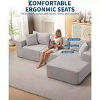 Divano componibile modulare Cloud a 108 pollici con chaise longue a L - Divano moderno con seduta profonda per soggiorno