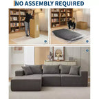 Divano componibile modulare Cloud a 108 pollici con chaise longue a L - Divano moderno con seduta profonda per soggiorno