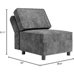 Divano componibile COZONY, a forma di U/L, reversibile, con seduta contenitore, grigio