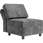 Divano componibile COZONY, a forma di U/L, reversibile, con seduta contenitore, grigio