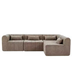 Divano componibile modulare MAYEERTY da 145,5 pollici con rivestimento in poliestere beige, divano in spugna compressa a 4 pezzi per soggiorno