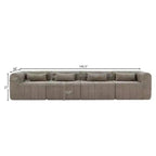 Divano componibile modulare MAYEERTY da 145,5 pollici con rivestimento in poliestere beige, divano in spugna compressa a 4 pezzi per soggiorno