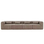 Divano componibile modulare MAYEERTY da 145,5 pollici con rivestimento in poliestere beige, divano in spugna compressa a 4 pezzi per soggiorno