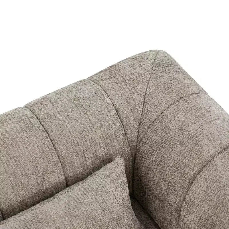 Divano componibile modulare MAYEERTY da 145,5 pollici con rivestimento in poliestere beige, divano in spugna compressa a 4 pezzi per soggiorno