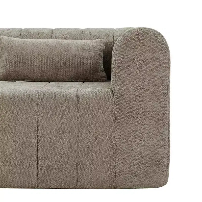 Divano componibile modulare MAYEERTY da 145,5 pollici con rivestimento in poliestere beige, divano in spugna compressa a 4 pezzi per soggiorno